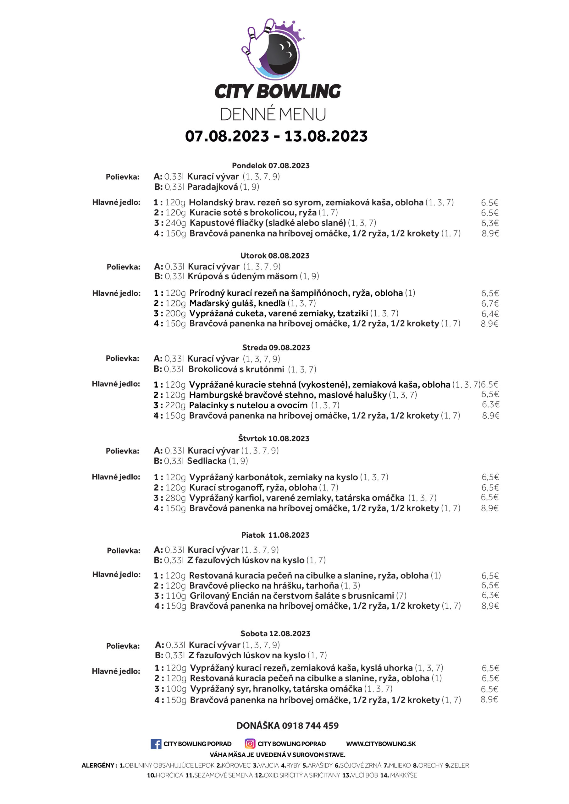 Denné menu – 07.08.2023 afbeelding
